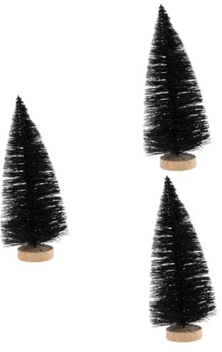 Cabilock 3St Kleiner schwarzer Weihnachtsbaum Mini-Weihnachtsbäume Mini-Tisch-Weihnachtsbaum mini Tannenbaum künstlich künstlicher mini Christbaum weihnachtsdeko Halloween-Dekorationen Holz