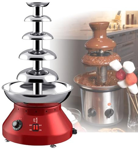 Hydravex Chocolate Fondue Fountain, 4/5-Tier Chocolate Fountain, Electric Melting Machine with Removal Fruits/Nuts/Treats Serving Tray for BBQ Sauce, Ranch, Nacho Cheese, Liqueurs,5Tiers