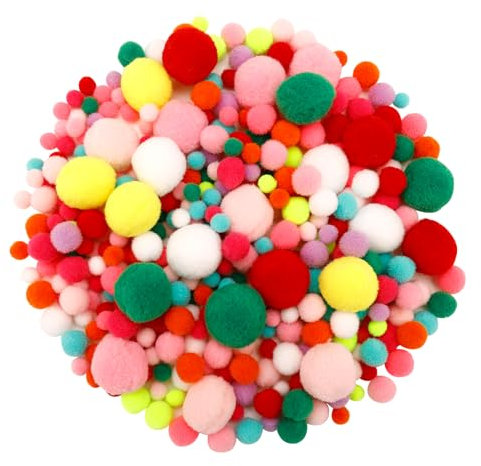 ENLACE 400 Stück Pompons zum Basteln, 1-3 cm Bunt Mini Pompons, Filzkugeln Bunt, Mini Pom Poms für Handwerk Herstellung, Bommel zum Basteln für DIY Kreative Handwerk Dekorationen, Partydekoration