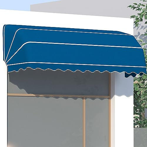 Toldo plegable para exteriores, plegable, curvado, francés, para puerta, ventana, toldo para protección UV, lluvia, nieve, techo, refugio de lluvia para cafetería, restaurante, calle, tienda, 150 x 60