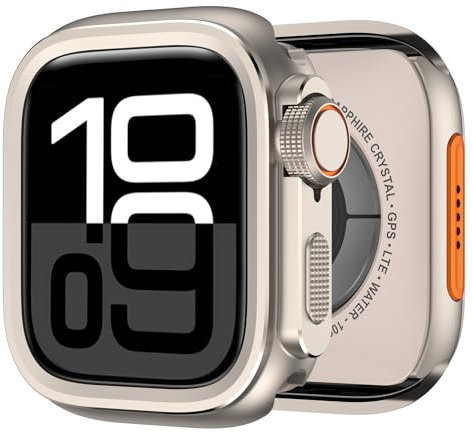 XMUXI Metall Schutzhülle Kompatibel mit Apple Watch 11 10 Case 46mm Hard Armor Watch 11 Schutz Hülle für iWatch Series 10 Gehäuse (Titan,46mm)
