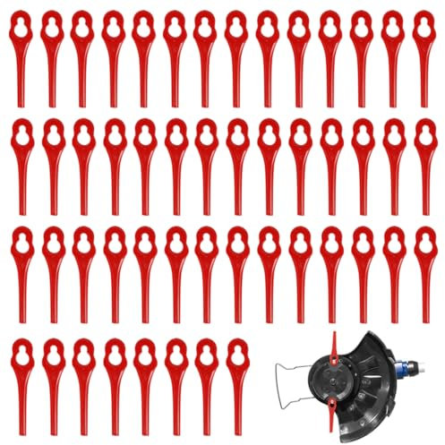 HQRKOTM 50 pezzi lame di ricambio compatibili per tosaerba Einhell coltelli di ricambio tagliabordi in plastic