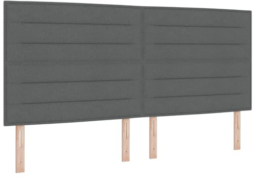 vidaXL Boxspringbett mit höhenverstellbarer Matratze Dunkelgrau Stoff 200 X cm Komplettset für Schlafzimmermöbel Schutzauflage Schaum Taschenpad Reißverschlussbezug