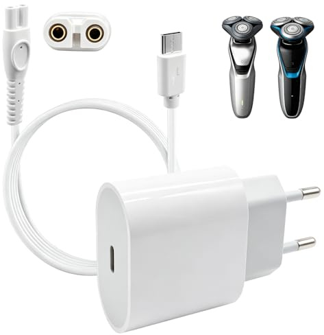 5V Chargeur USB C Compatible avec Philips Norelco 3000 3000x 5000 5000x i9000 Série OneBlade QP2734 QP2724 QP2824 QP2834 QP4631 Tondeuse, Rasoir Électrique Alimentation Adaptateur Secteur pour Rasoir