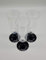 30 x Plastic Champagne Glasses Flutes Black Stems - Perfect for a Party