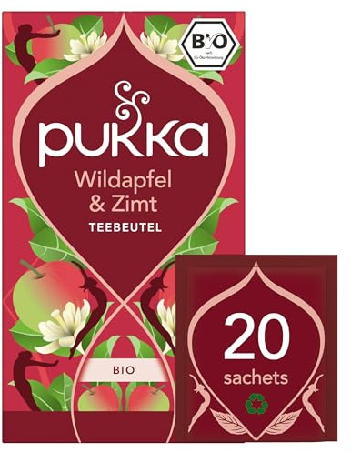 Pukka | Bio-Früchtetee Wildapfel & Zimt | Wildapfel, Orangenschale & Zimt | 20 Teebeutel
