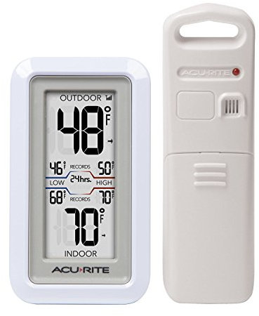 AcuRite 02049 Digital Thermometer with Indoor/Outdoor Temperature,White