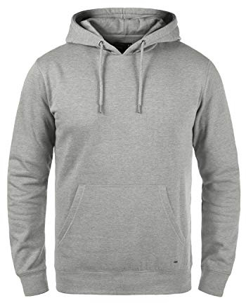 !Solid Bert Herren Kapuzenpullover Hoodie Pullover Mit Kapuze Und Fleece-Innenseite, Größe:M, Farbe:Light Grey Melange (8242)