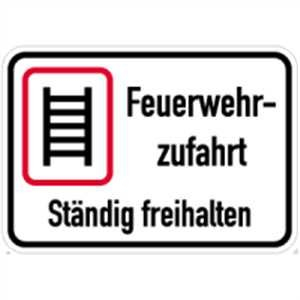 Schild Feuerwehrzufahrt ständig freihalten Alu 35x50cm (Brandschutzzeichen, Parkverbot) praxisbewährt, wetterfest