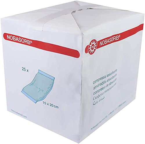 Noba Lot de 25 compresses absorbantes non stériles 15 x 20 cm