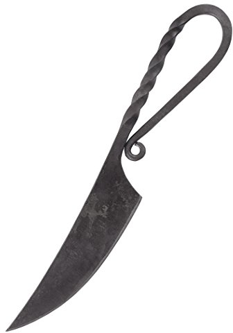 Battle-Merchant - Geschmiedetes Mittelaltermesser mit Lederscheide, ca. 21 cm - Handgefertigtes Replikat für Mittelalter-Reenactment