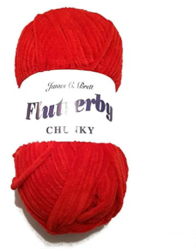 James C Brett Flutterby Chunky Knitting Wool (B31 Red)