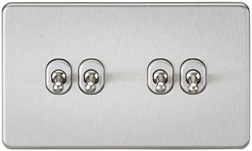 Knightsbridge Screwless 10A 4G 2-Way Toggle Switch - Brushed Chrome