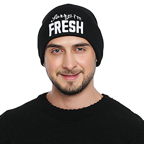 DonDon Mütze Herren Beanie Statement Wintermütze Sorry I'm Fresh