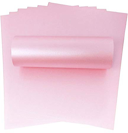 Syntego Papier cartonné A4 double face à reflets nacrés scintillants, 300 g/m², rose poudré (10 feuilles)