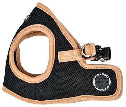 Puppia Soft Harness II - Weiches Westengeschirr für kleine und mittelgroße Hunde - sehr komfortabel und leicht anzuziehen, Schwarz, PUHB1770BKM
