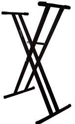 Soporte de teclado ajustable con doble marco en X para teclados de 61 a 88 y pianos digitales.Logan