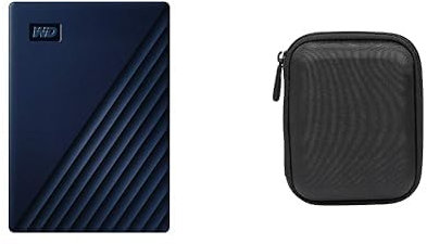 WD - My Passport for Mac 2To - Disque Dur Externe Portable pour Mac avec Protection par Mot de Passe, Compatible Time Machine & Amazon Basics Étui pour Disque Dur Portable My Passport Essentiel Noir