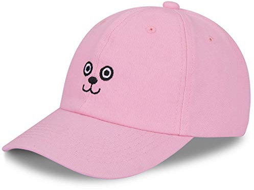 LIVACASA Cap Jungen Sonnenschtz Basecap Mädchen Verstellbar Kappe Kinder Gestickt Muster Kindercap Snapback Schildkappe Sommer 49-57CM C-Rosa