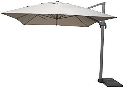 Stilè Ombrellone Decentrato da Giardino in Alluminio 3x4m Base Decentrata Telo Poliestere e Rotazione 360°
