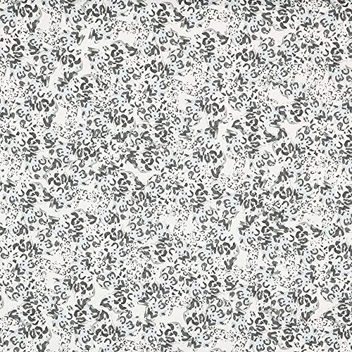 Kt KILOtela - Dekostoff Halbpanama, Digitaldruck, Bio-Baumwolle, Leichte Bezüge, Kissen, Tischdecken, Gardinen, Vorhänge, 100 cm Länge x 280 cm Breite, Tierdruck, Blau, Schwarz – 1 Meter