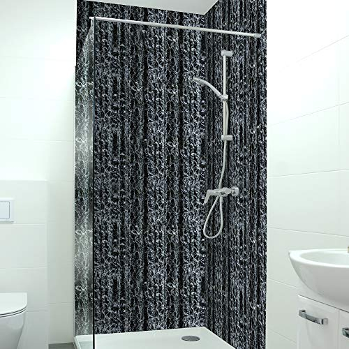 Premium Duschrückwand 0,4 mm selbstklebendes Hart-PVC, Größe:Materialprobe A4, Muster:Wasserfall Wand