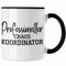 Trendation - Tasse für Chef Geschenk Professioneller Chaos Koordinator Chef Geschenkidee Lustige Kaffeetasse Vater Papa (Schwarz)