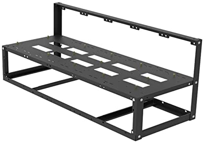 A/A 8 GPU Mining Case Rig, Mining Stackable Frame, Edelstahl Mining Rack, Einfach zu bedienen, Wärmeableitung Design, Expert Crypto Mining Rack für Crypto Coin Währung