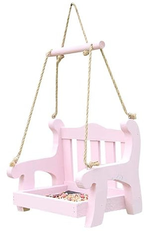 Swing Seat Bird Feeder Hanging Tree Swing Wooden Swing Seat Hanging for Wild Birds Durable Bird Feeder Garden Bird Feeder Station for Garden Yard Porch