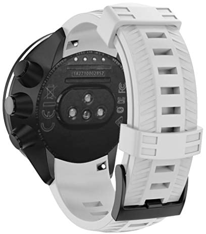 Armband Kompatibel mit Suunto 9/9 Baro Armband - Sport Silikon Uhrenarmband Replacement Wechselarmband Ersatzarmband für Suunto 9/9 Baro / 7 / D5 GPS-Sportuhr (Weiß, One Size)