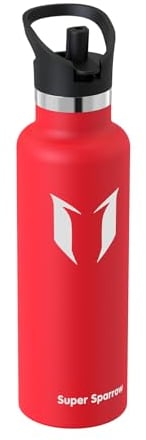 Super Sparrow Gourde Isotherme - 18/10 Ultra Léger Bouteille Isotherme - 750ml - Gourde INOX Bouche Standard - Gourde Enfant sans BPA, pour Sport, Voyages, L'école, Bureau, Maison