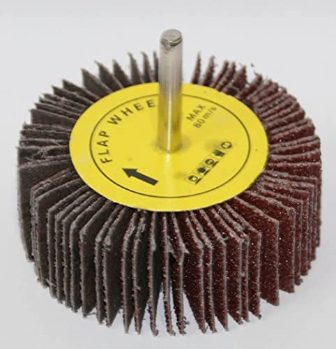 Set Lamellenschleifer 80 mm x 30 mm 6 mm Griff Schleifköpfe für Bohrmaschinen Fächerschleifer Körnung 40- 120 wahlbar, für Metall und Holz (5, P40)