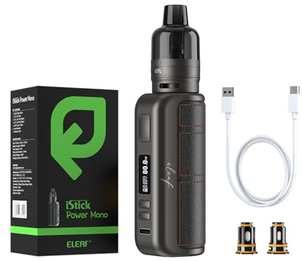 Eleaf iStick Power Mono Vape Ohne Nikotin Kit Mit GTL Pod Tank 80W 3500 mAh Akku Elektronische Zigarette Ohne E-liquid Schwarz