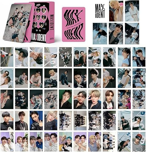 Kpop Stray Kids MAXIDENT Photocards Stray Kids Merch Lomo Cards Stray Kids MAXIDENT Album Karten Stray Kids Fotokarten Fans Geschenk Rosa 55 Stück