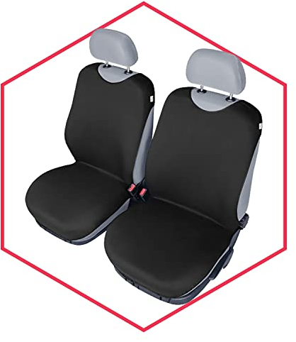 Autositzbezüge Universal Schonbezüge Sitzauflagen Auto Sitzbezüge Baumwolle für Airbag geeignet 1+1 Autositze vorne PKW für Vordersitze Schwarz