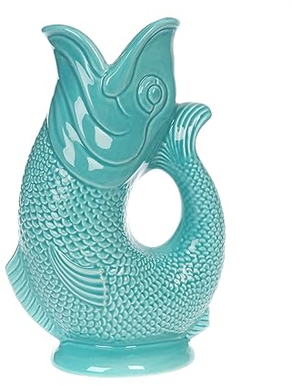 Gurgly Iconic Aqua Glug Jug Small 23cm 750ml– Fish Water Jug, Decorative Fish Vase, Ornament, Carafe