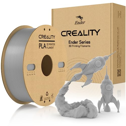 Creality PLA Filament 1.75mm, Offiziell Filament 1.75mm PLA 3D Drucker Filament Karton Spule Glattes Drucken Weniger-Wirrwarr Maßgenauigkeit +/- 0.03mm 1kg/Rolle(2.2lbs), Grau