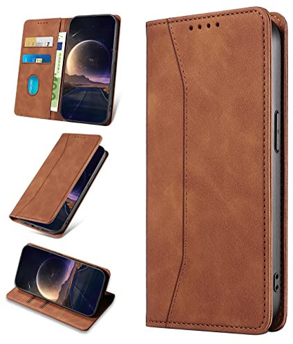 KANVOOS Handyhülle für Samsung Galaxy S20 Plus Hülle, Premium PU Leder Flip Klappbar Stoßfeste Schutzhülle [Kartenfächern], Wallet Case Hülle für Samsung S20 Plus (Braun)