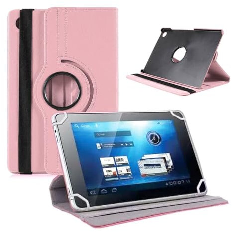 Visiodirect Etui Rotatif en Simili Cuir pour Samsung Galaxy Note 10.1 2014 10.1 Rose Clair