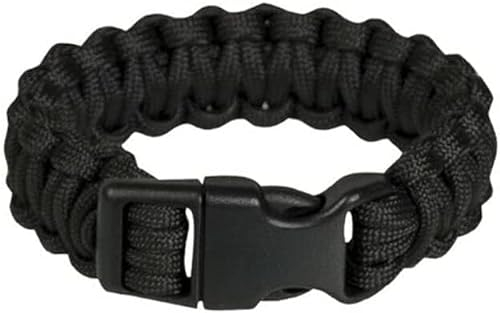 Paracord Survival Armband olive, schwarz, khaki coyote tan, je nach Auswahl Outdoor ca 2,20cm breit, 18cm, 20,5cm bzw 23 cm lang, Notfallseil Cord (20,5cm schwarz)