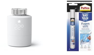 tado° smartes Heizkörperthermostat – WiFi Zusatzprodukt kompatibel mit Alexa & Pattex Perfektes Bad Fugenstift, Fugenweiß zur einfachen und präzisen Anwendung