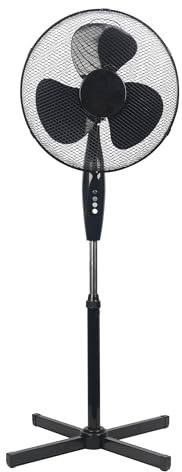 COZYBRITE Pedestal Fan Cooling 16 inch Standing Electric Oscillating Floor Fans with 3 Speed Setting Adjustable Height Tilt Angle for Living Room Bedroom Home Use FS40-3 (Black)