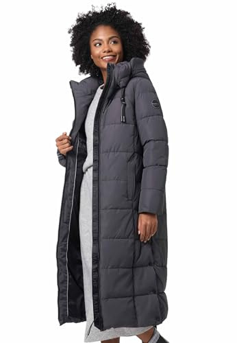 MARIKOO Damen Winterjacke Steppmantel lang gesteppter Mantel Winter Parka Jacke warm B985