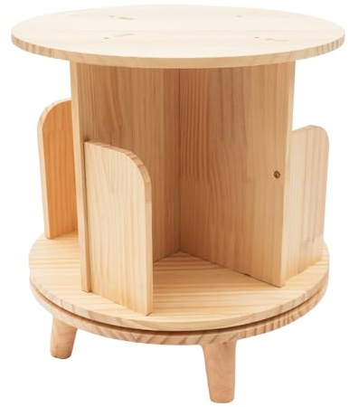 Treeisland Drehbares Bücherregal, Standregal, 360 Grad Drehregal Multifunktionales Bücherregal Bücherschrank Lagerregal für Kinder und Erwachsene