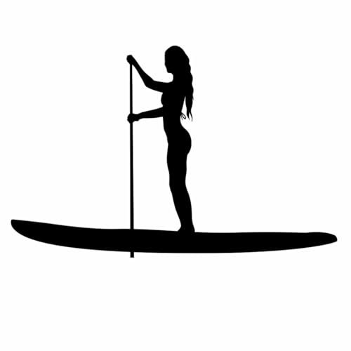 Aufkleber Stand Up Paddling Frau SUP Sticker für alle glatten Flächen Auto PKW Wohnmobil Caravan - viele Farben und Größen
