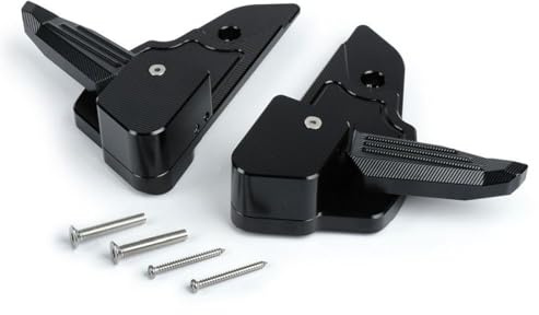 Fußrasten Set CNC, schwarz glänzend kompatibel mit Vespa Primavera PV 50 125 150, Sprint 50 125 150