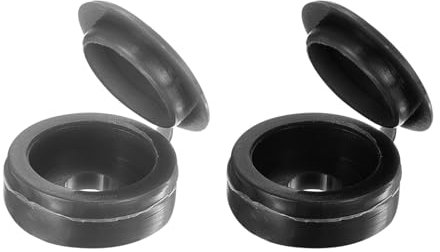 Sourcing Map 100pcs 4mm Plastic Hinged Screw Cover Caps, Fold Snap Covers for Covering Head (Black and Dark Grey)