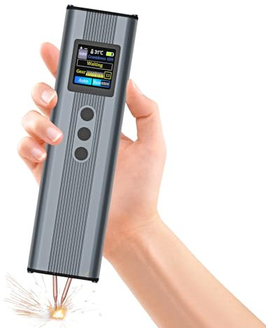 2-in-1 Akku Punktschweißgerät, Kethvoz Tragbarer Spot Welder mit Automatik & Manuelle Modi, 11 Einstellbare Zahnräder, Hochtemperaturschutz, Mobiler Punktschweißstiftmit für DIY 18650 Akkupacks