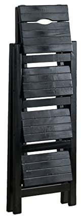 Foldable Ladders Chair 4-step Stair Stool,Portable Stepladder Multi-Function Ladder Home Library Climb Ladder Wooden Step Ladder,Black