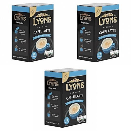 Premium Instant Coffee Sachets Individually Wrapped Gluten-Free Vegetarian Coffee Bag with Mug (3X 12Sachets, Caffe Latte)